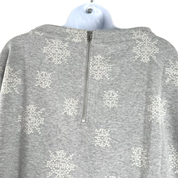 Talbots Funnel Neck Sweater Top 3X Snowflakes Gray Cotton Blend NWT TP-3298 - Picture 6 of 9